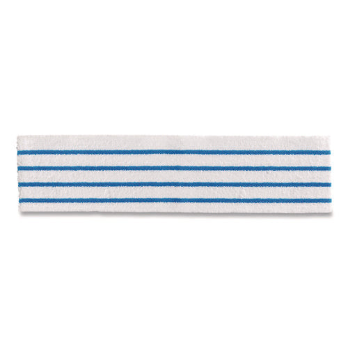 Image of Rubbermaid® Commercial HYGEN Disposable Microfiber Pad, 4.75 x 19, White/Blue Stripe, 50/Pack, 3 Packs/Carton