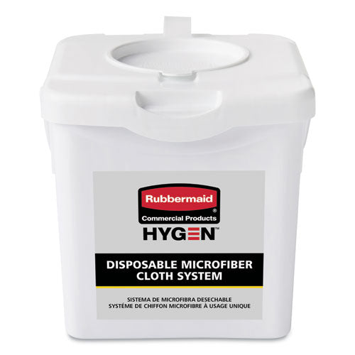 Image of Rubbermaid® Commercial HYGEN Disposable Microfiber Charging Bucket, 7.92 X 7.75 X 7.44, White, 4/carton