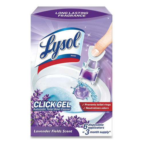 Image of LYSOL® Brand Click Gel Automatic Toilet Bowl Cleaner, Lavender Fields, 6/box, 4 Boxes/carton