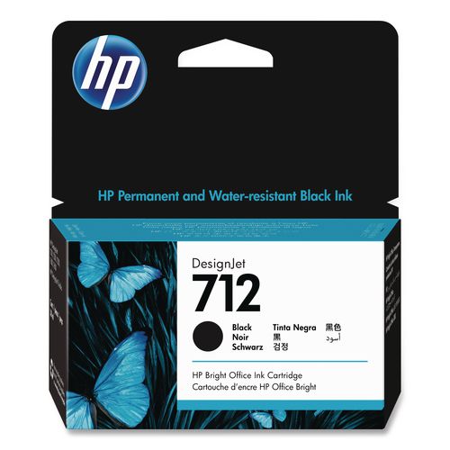 Image of HP HP 712, (3ed70a) Black Original Ink Cartridge