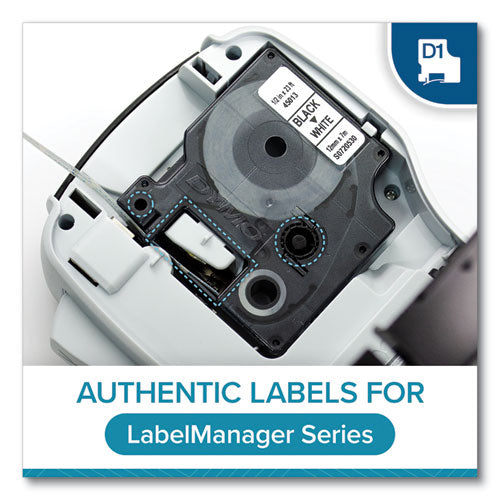 Image of DYMO® D1 Standard Labels, 0.5" x 23 ft, Black Print on White Tape, 4/Pack