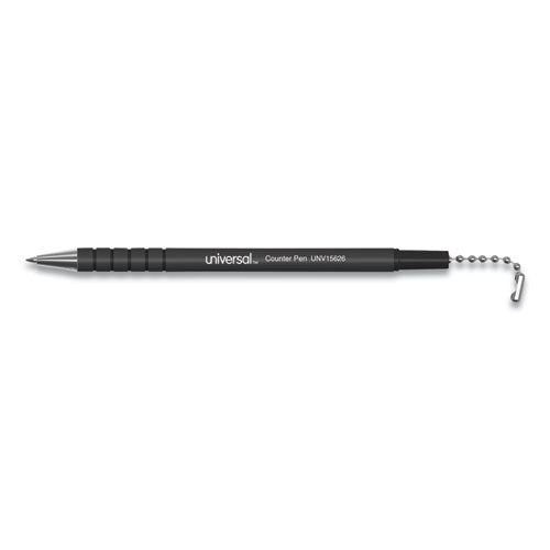 Image of Universal Ballpoint Counter Pen, Medium 0.7 mm, Black Ink, Black Barrel