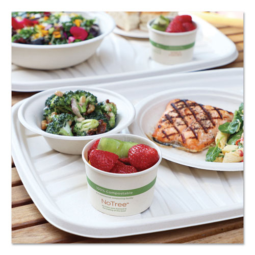 Image of World Centric® Fiber Trays, PLA Lined, PFAS Free, 18 x 14 x 1, Natural, Paper, 100/Carton