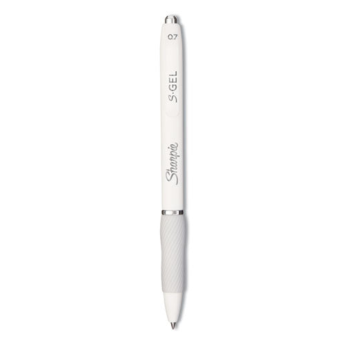 Image of Sharpie® S-Gel S-Gel Fashion Barrel Gel Pen, Retractable, Medium 0.7 Mm, Black Ink, Pearl White Barrel, Dozen