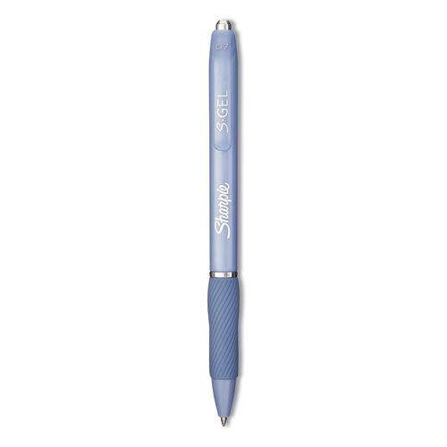 Image of Sharpie® S-Gel S-Gel Fashion Barrel Gel Pen, Retractable, Medium 0.7 Mm, Black Ink, Frost Blue Barrel, Dozen