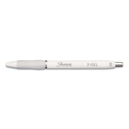 Image of Sharpie® S-Gel S-Gel Fashion Barrel Gel Pen, Retractable, Medium 0.7 Mm, Black Ink, Pearl White Barrel, Dozen