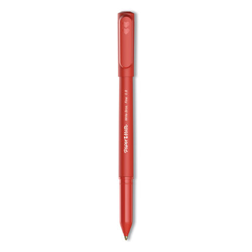 Image of Paper Mate® Write Bros. Ballpoint Pen, Stick, Fine 0.8 Mm, Red Ink, Red Barrel, Dozen