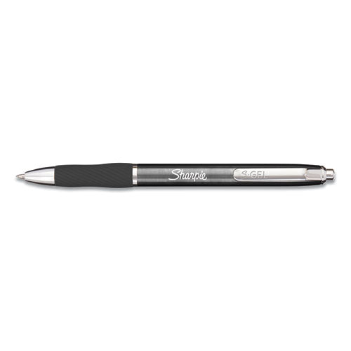Image of Sharpie® S-Gel S-Gel Premium Metal Barrel Gel Pen, Retractable, Medium 0.7 Mm, Black Ink, Gun Metal Gray Barrel, Dozen