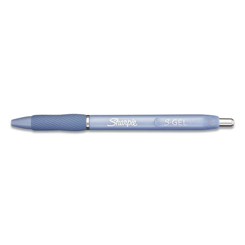 Image of Sharpie® S-Gel S-Gel Fashion Barrel Gel Pen, Retractable, Medium 0.7 Mm, Black Ink, Frost Blue Barrel, Dozen