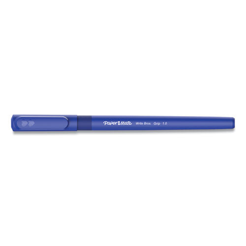 Image of Paper Mate® Write Bros. Grip Ballpoint Pen, Stick, Medium 1 Mm, Blue Ink, Blue Barrel, Dozen