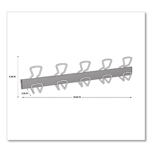 Image of Alba Wall-Mount Coat Hooks, 29.92 x 2.95 x 6.45, Metal, Silver, 22 lb Capacity