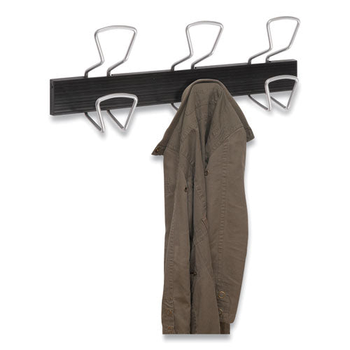 Image of Alba Wall-Mount Coat Hooks, 18.11 x 2.95 x 6.45, Metal, Silver, 22 lb Capacity