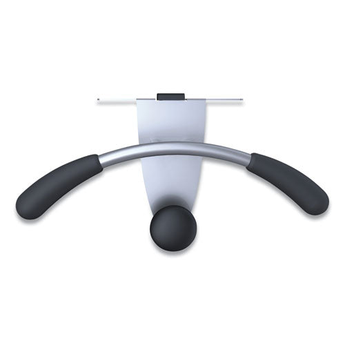 Image of Alba Hanger Shaped Partition Coat Hook, Metal/Foam/ABS, Silver/Black