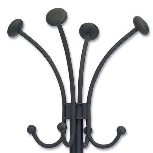 Image of Alba Viena Coat Stand, Eight Knobs, Steel, 16w X 16d X 70.5h, Black