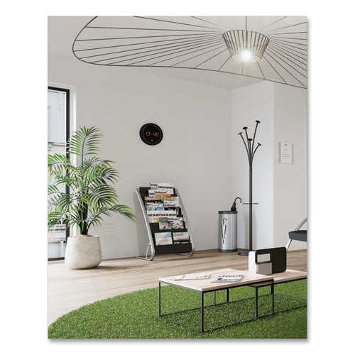 Image of Alba Triangular Umbrella Stand, Steel, 10.25w x 10.25d x 23.67h, Silver/Black