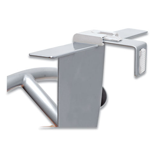 Image of Alba Hanger Shaped Partition Coat Hook, Metal/Foam/ABS, Silver/Black