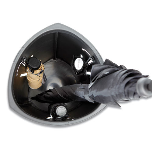 Image of Alba Triangular Umbrella Stand, Steel/Plastic, 10.25w x 10.25d x 23.67h, Black