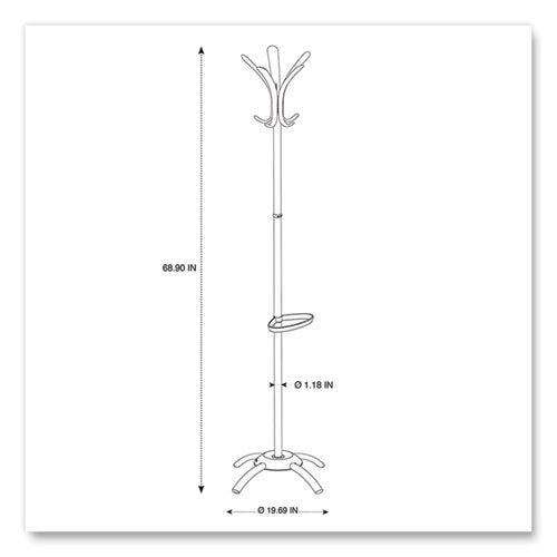 Image of Alba Cleo Coat Stand, Stand Alone Rack, Ten Knobs, Steel/plastic, 19.75w X 19.75d X 68.9h, Black