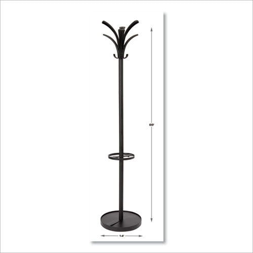 Image of Alba Brio Coat Stand, 13.75w X 13.75d X 66.25h, Black
