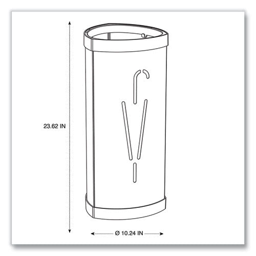 Image of Alba Triangular Umbrella Stand, Steel/Plastic, 10.25w x 10.25d x 23.67h, Black