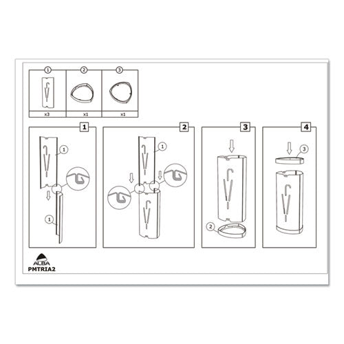 Image of Alba Triangular Umbrella Stand, Steel/Plastic, 10.25w x 10.25d x 23.67h, Black