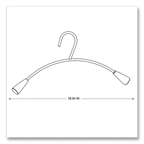 Image of Alba Metal and Wood Coat Hangers, 16.8", Metallic Gray/Mahogany, 6/Set