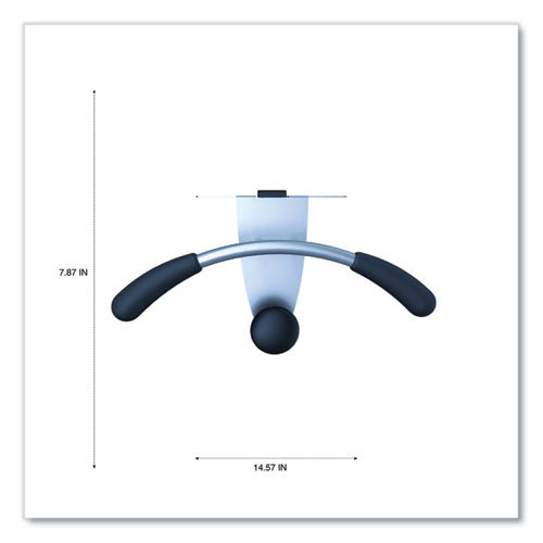 Image of Alba Hanger Shaped Partition Coat Hook, Metal/Foam/ABS, Silver/Black