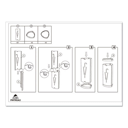 Image of Alba Triangular Umbrella Stand, Steel, 10.25w x 10.25d x 23.67h, Silver/Black