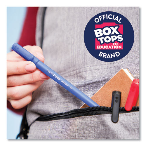 Image of Paper Mate® Write Bros. Ballpoint Pen, Stick, Medium 1 Mm, Blue Ink, Blue Barrel, Dozen