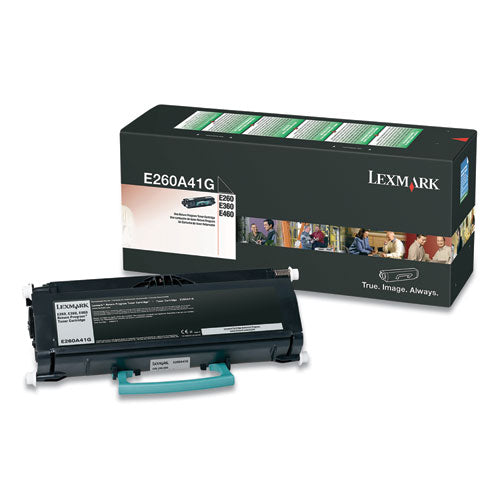 Image of Lexmark E260a41g Return Program Toner, 3,500 Page-Yield, Black