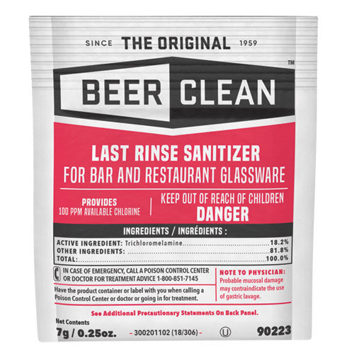 Image of Diversey Beer Clean Last Rinse Glass Sanitizer, Powder, 0.25 Oz Packet, 100/carton