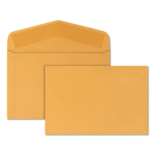 Image of Quality Park Open-Side Booklet Envelope, #15, Hub Flap, Gummed Closure, 10 X 15, Brown Kraft, 100/box