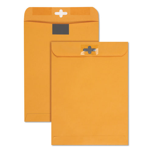 Image of Quality Park Postage Saving Clearclasp Kraft Envelope, #90, Cheese Blade Flap, Clearclasp Closure, 9 X 12, Brown Kraft, 100/box