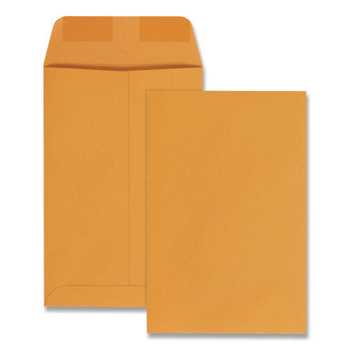Image of Quality Park Catalog Envelope, 28 lb Bond Weight Kraft, #1, Square Flap, Gummed Closure, 6 x 9, Brown Kraft, 100/Box