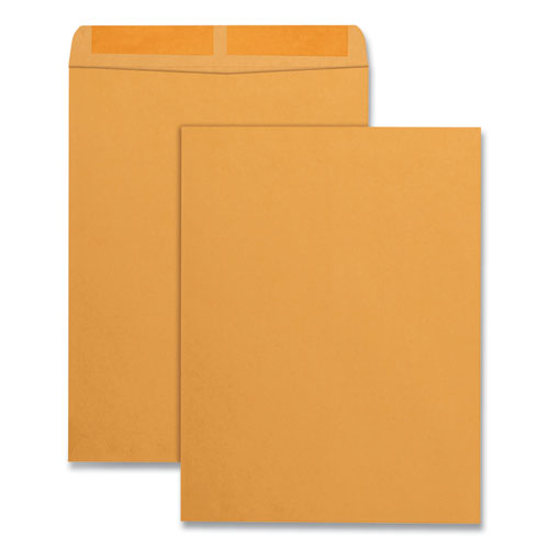 Image of Quality Park Catalog Envelope, 28 lb Bond Weight Kraft, #13 1/2, Square Flap, Gummed Closure, 10 x 13, Brown Kraft, 100/Box