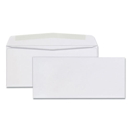 Image of Quality Park Business Envelope, #9, Commercial Flap, Diagonal Seam, Gummed Closure, 24 lb Bond Weight Paper, 3.88 x 8.88, White, 500/Box