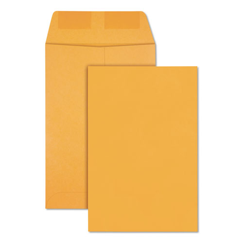Image of Quality Park Catalog Envelope, 28 lb Bond Weight Kraft, #1, Square Flap, Gummed Closure, 6 x 9, Brown Kraft, 500/Box