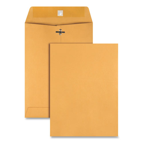 Image of Quality Park Clasp Envelope, 28 lb Bond Weight Kraft, #75, Square Flap, Clasp/Gummed Closure, 7.5 x 10.5, Brown Kraft, 100/Box