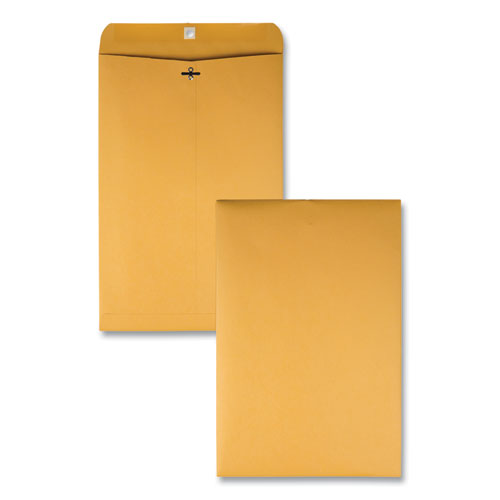 Image of Quality Park Clasp Envelope, 32 lb Bond Weight Kraft, #15, Square Flap, Clasp/Gummed Closure, 10 x 15, Brown Kraft, 100/Box