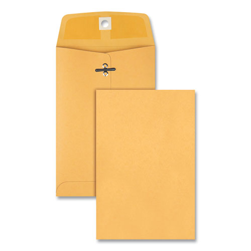 Image of Quality Park Clasp Envelope, 28 lb Bond Weight Kraft, #35, Square Flap, Clasp/Gummed Closure, 5 x 7.5, Brown Kraft, 100/Box