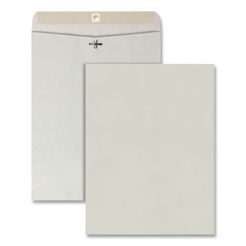 Image of Quality Park Clasp Envelope, 28 lb Bond Weight Kraft, #97, Square Flap, Clasp/Gummed Closure, 10 x 13, Executive Gray, 100/Box
