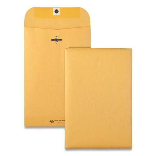 Image of Quality Park Clasp Envelope, 28 lb Bond Weight Kraft, #55, Square Flap, Clasp/Gummed Closure, 6 x 9, Brown Kraft, 500/Carton