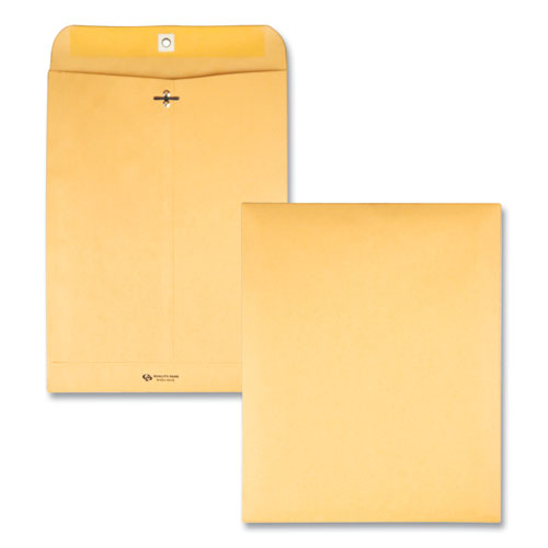Image of Quality Park Clasp Envelope, 28 lb Bond Weight Kraft, #94, Square Flap, Clasp/Gummed Closure, 9.25 x 14.5, Brown Kraft, 100/Box