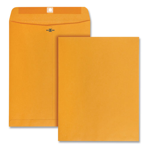 Image of Quality Park Clasp Envelope, 28 lb Bond Weight Kraft, #97, Square Flap, Clasp/Gummed Closure, 10 x 13, Brown Kraft, 100/Box