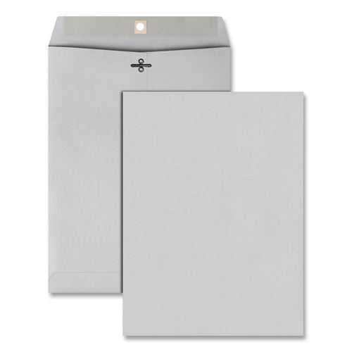 Image of Quality Park Clasp Envelope, 28 lb Bond Weight Kraft, #90, Square Flap, Clasp/Gummed Closure, 9 x 12, Executive Gray, 100/Box