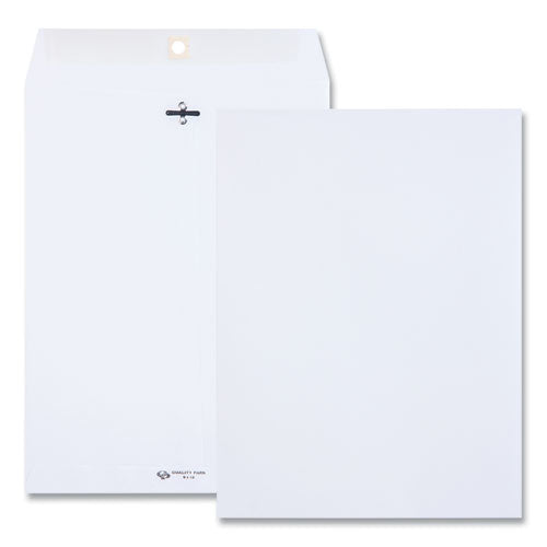 Image of Quality Park Clasp Envelope, 28 lb Bond Weight Paper, #90, Square Flap, Clasp/Gummed Closure, 9 x 12, White, 100/Box