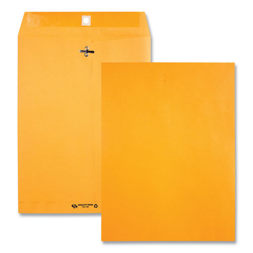 Image of Quality Park Clasp Envelope, 28 lb Bond Weight Kraft, #97, Square Flap, Clasp/Gummed Closure, 10 x 13, Brown Kraft, 100/Box