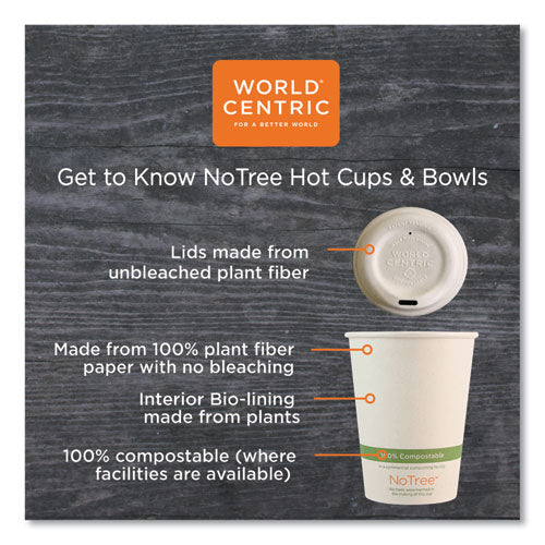Image of World Centric® Notree Paper Hot Cups, 6 Oz, Natural, 1,000/carton