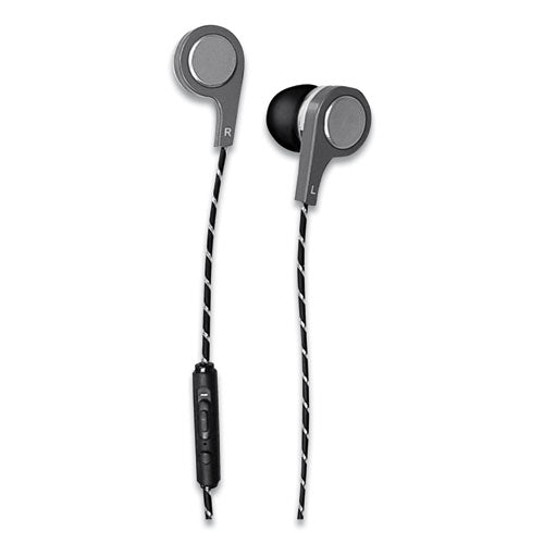 Image of Maxell® Bass 13 Metallic Earbuds With Microphone, 4 Ft Cord, Silver
