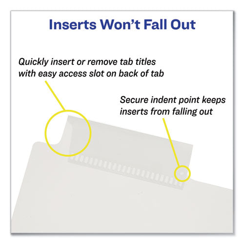 Image of Avery® Insertable Big Tab Plastic Dividers, 8-Tab, 11 X 8.5, Clear, 1 Set